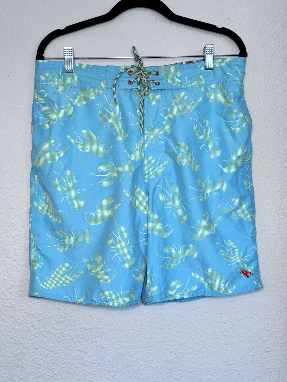Ted Baker Men’s SZ 3 /US MLobster Print Swim Trunks Board Shorts Drawstring